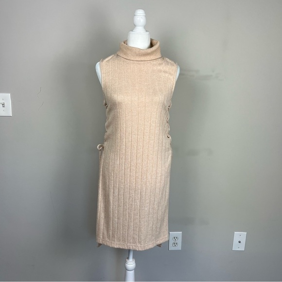 BY ANTHROPOLOGIE LACE UP MAXI TURTLENECK SWEATER TANK SIZE SMALL - Picture 4 of 11